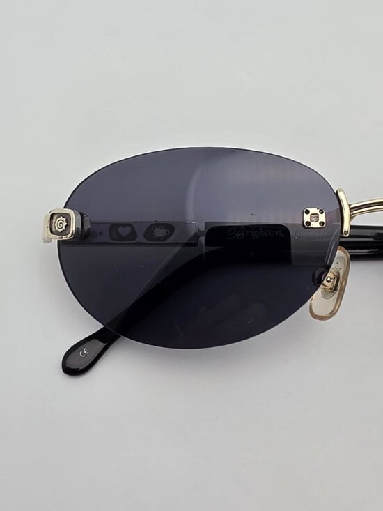 Brighton Copacabana Silver Black Frame Grey Lens Rimless Sunglasses 59-17-135 main image 6